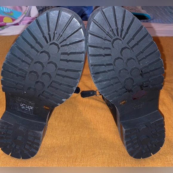 NEW LOUISE ET CIE LO SARNI3 BLACK LEATHER DUCK BOOTS SIZE 9.5 - Picture 4 of 16